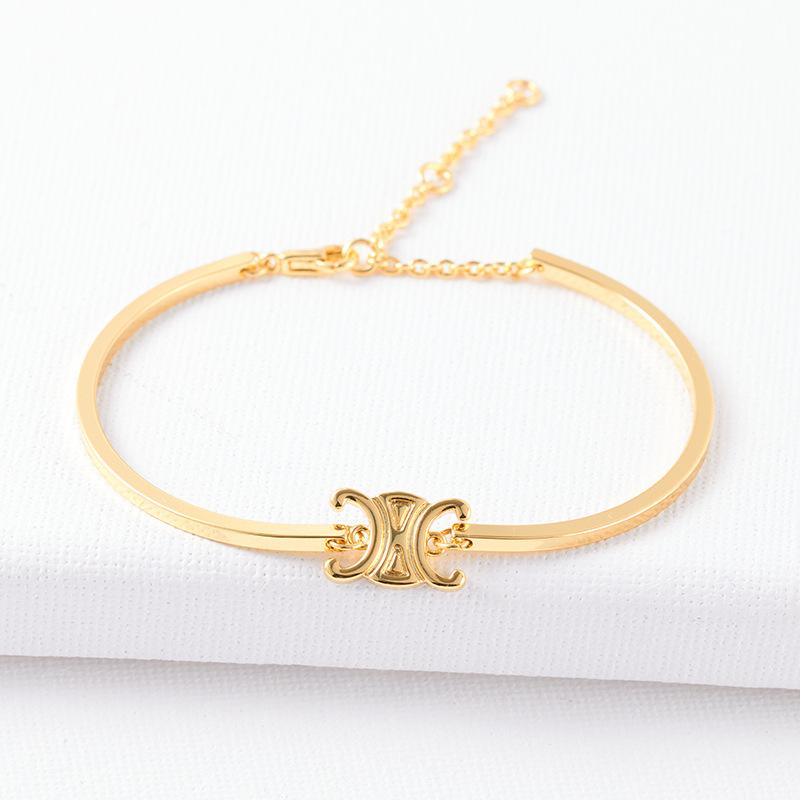 

Золотой браслет для девочек, модный нишевый дизайн, высококачественный, легкий, роскошный, изысканный браслет, браслет золотой