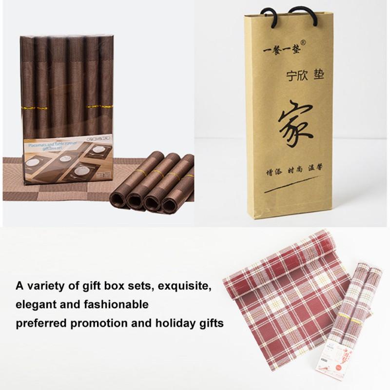 4 stk/sett Rutete Bordbrikker Sett 45x30cm PVC Sklisikker Varmeisolerende Bordmatter Rektangulære Bordmatter Brikker Skrivebordsdekorasjon
