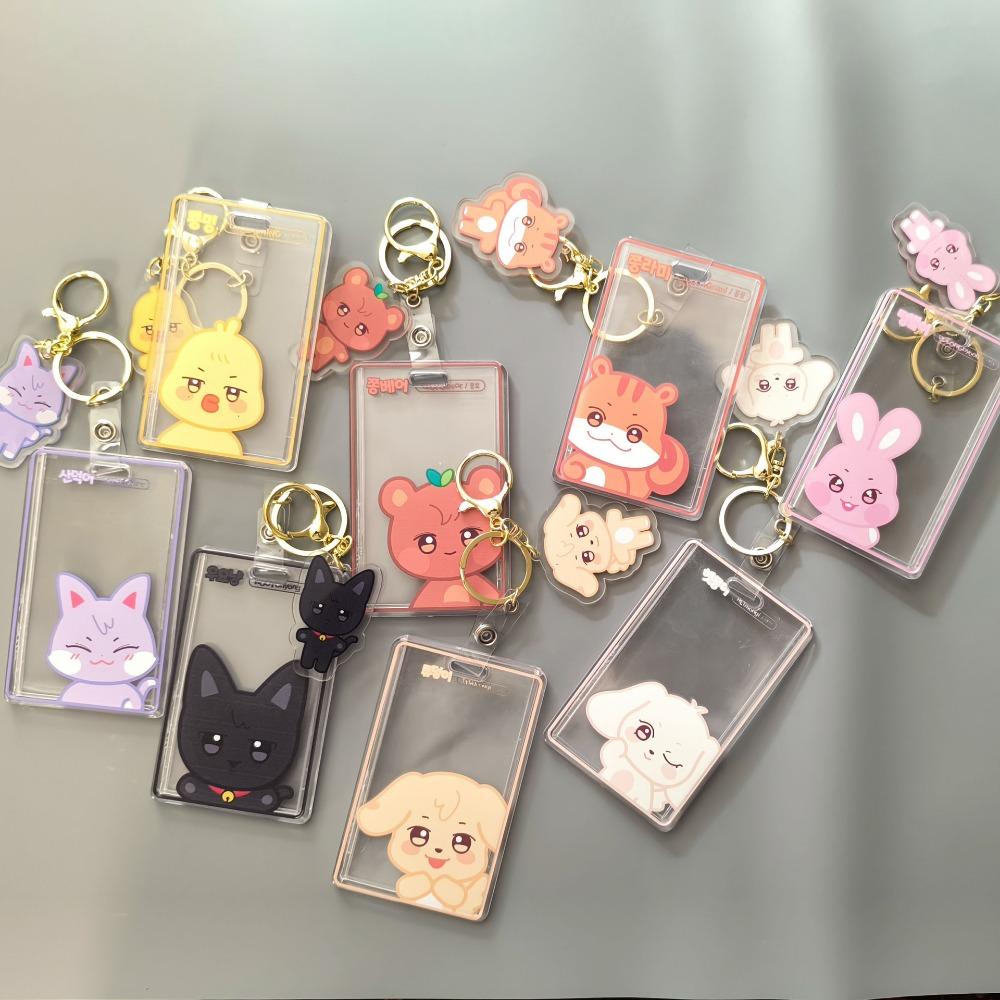 Aniteez Card Holder Keychain Keyring Acrylic Characters Photocard Sleeves Hongjoong Seonghwa Yunho Yeosang Keychain
