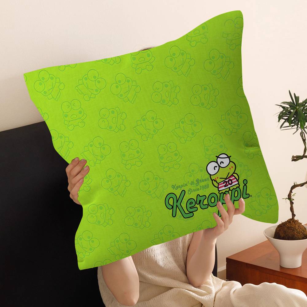 Cartoon K-KeroppiS Office Cushion Pillowcase Car Cushion Cover45X45CM Lumbar Pillowcase Sofa Pillowcover 30cmx30cm