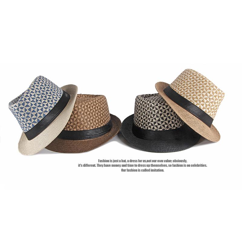Summer Men Fedoras Hat Women's Sunscreen Small Hat Straw Jazz Hat