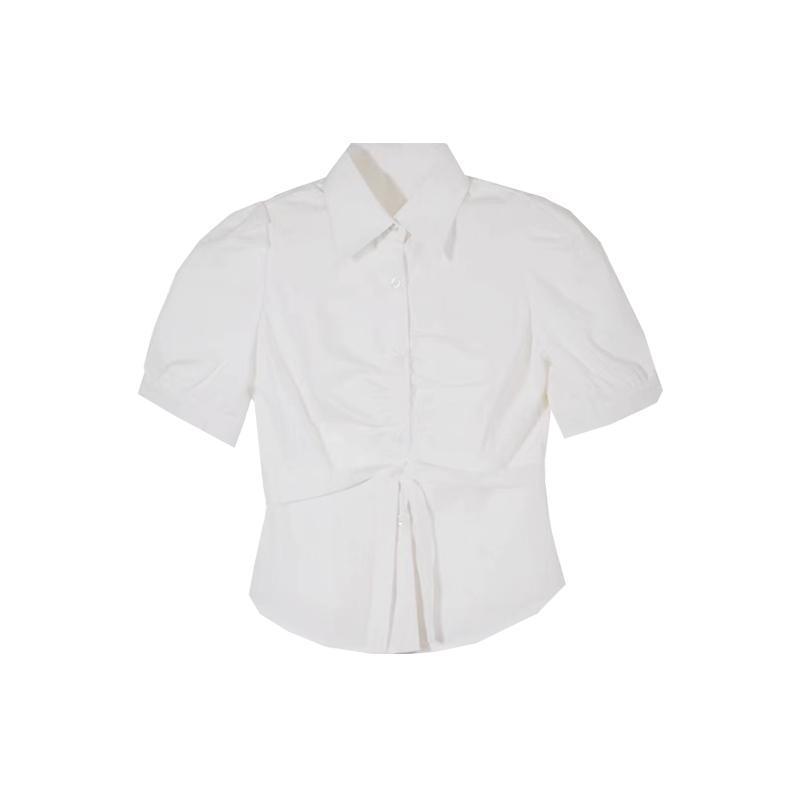 

Женская рубашка JK Uniform с утягивающим поясом и завязывающимся бантом - осенний комплект из двух предметов M