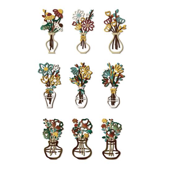 Hölzerne Blumenvase Wandkunst Rustikales Bauernhaus Holz Blumen Wanddeko Minimalistisch Boho Pflanzen Blumenstrauß Deko für Wohnzimmer Badezimmer Schlafzimmer