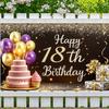Gift Decoration Happy 18th Birthday Event Decoration Party Banner for Holiday Celebration Indoor Decoration Party Celebration