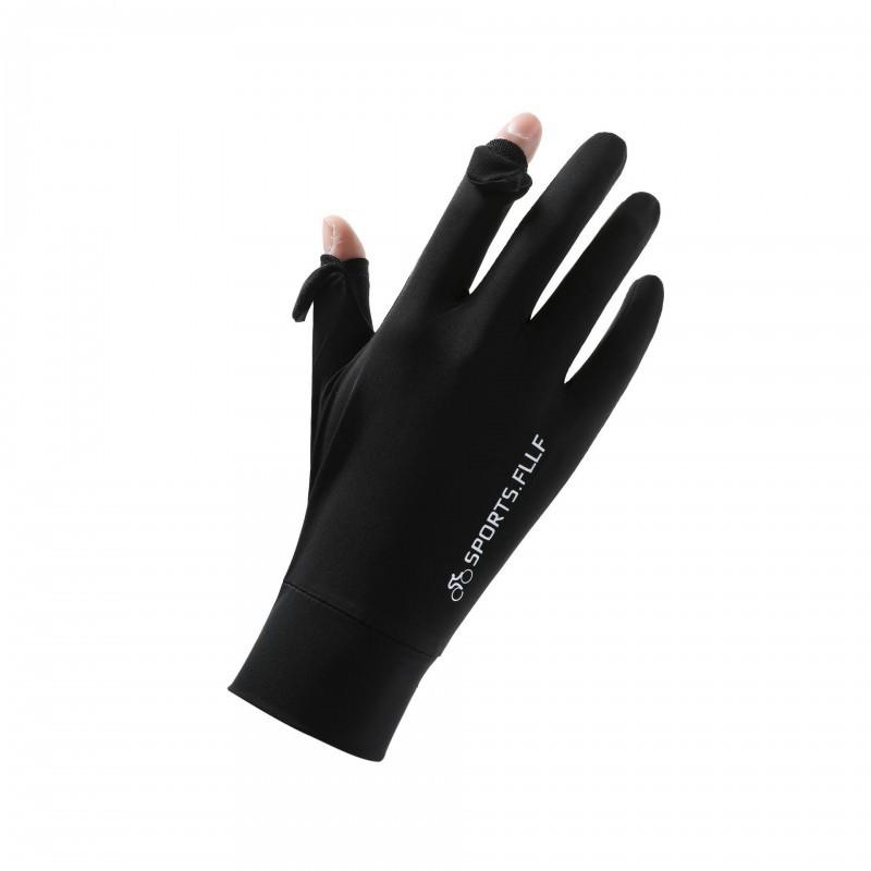 Anti-Slip Cycling Gloves Ice Silk Breathable Full-Finger Touchscreen Bike Riding Sports Outdoor Activities Ice Silk Bike Flip Black
