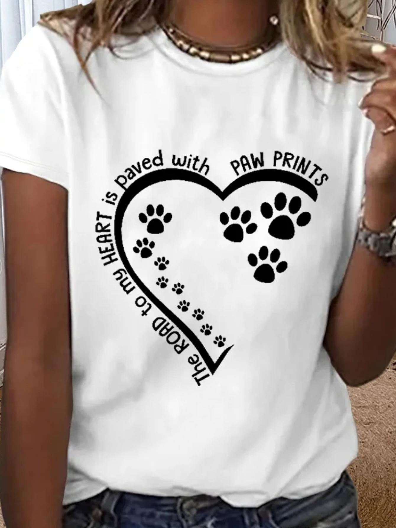 Heart Paved With Paw Prints T-shirt XXXL