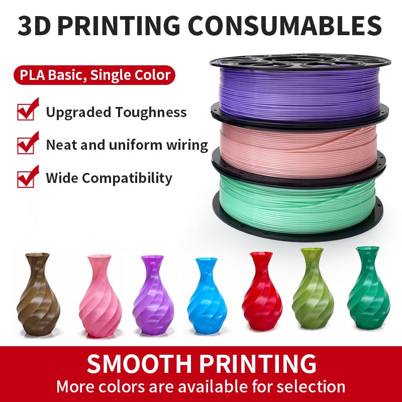3D PLA Silk Texture 1.75mm 330m 0.03mm Tolerance 28 Colors/Customizable No-Stringing Easy-to-Print Printer Filament 1kg