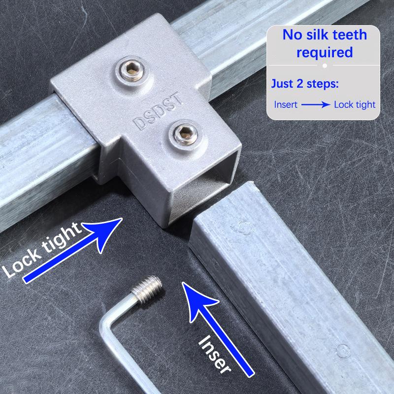 1 buc Piesă de Conectare Tub Pătrat Aliaj Aluminiu Cot Conector Triplu Tub Pătrat Îmbinare Fixă Raft Raft de Depozitare