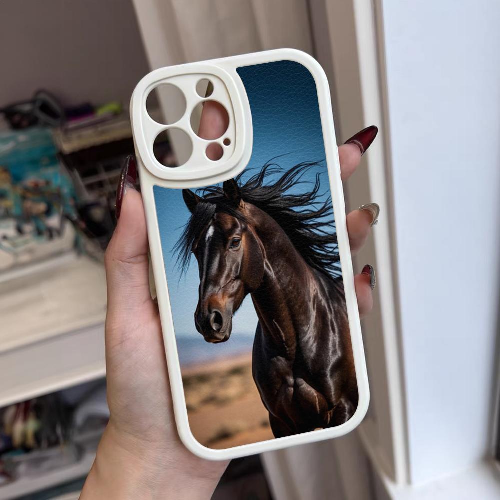 Dark Horse Animal Phone Case For Iphone 17 16 15 14 12 13 Pro Max 11 Mini Air Xs Puls Lambskin Silicone Cover