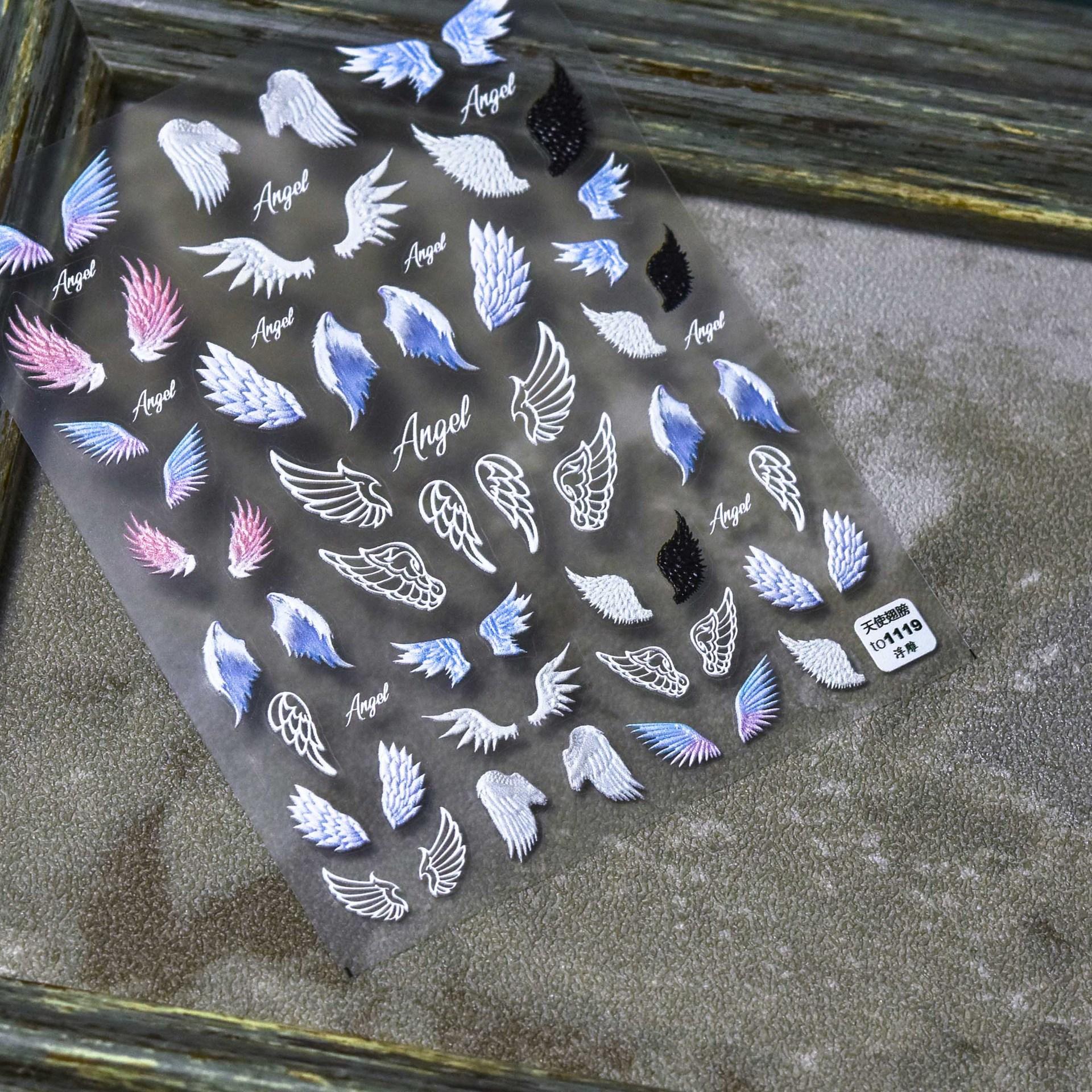 Рельефные крылья для ногтей — фото 4