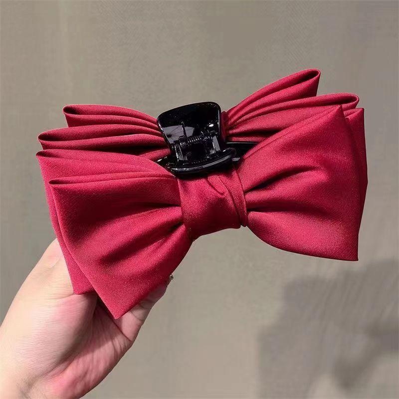 1pcs Fashion Big Bow Hair Claw Clips for Women Hairclips Girls Large Hair Crab Black Hair Clamp White Hairpins Hair Accessorie