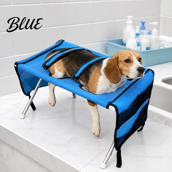Portable Pet Washing Platform Grooming Hammock with Stand Dog Bathing Hammock Foldable Bath Holder for Cat Trimming Assistant Small & Medium