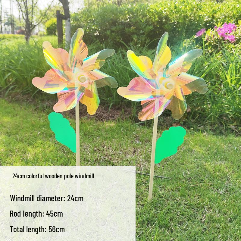 Dazzling Large Laser Pinwheel Toy for Children - Outdoor DIY Decoration & Handmade Material Pack