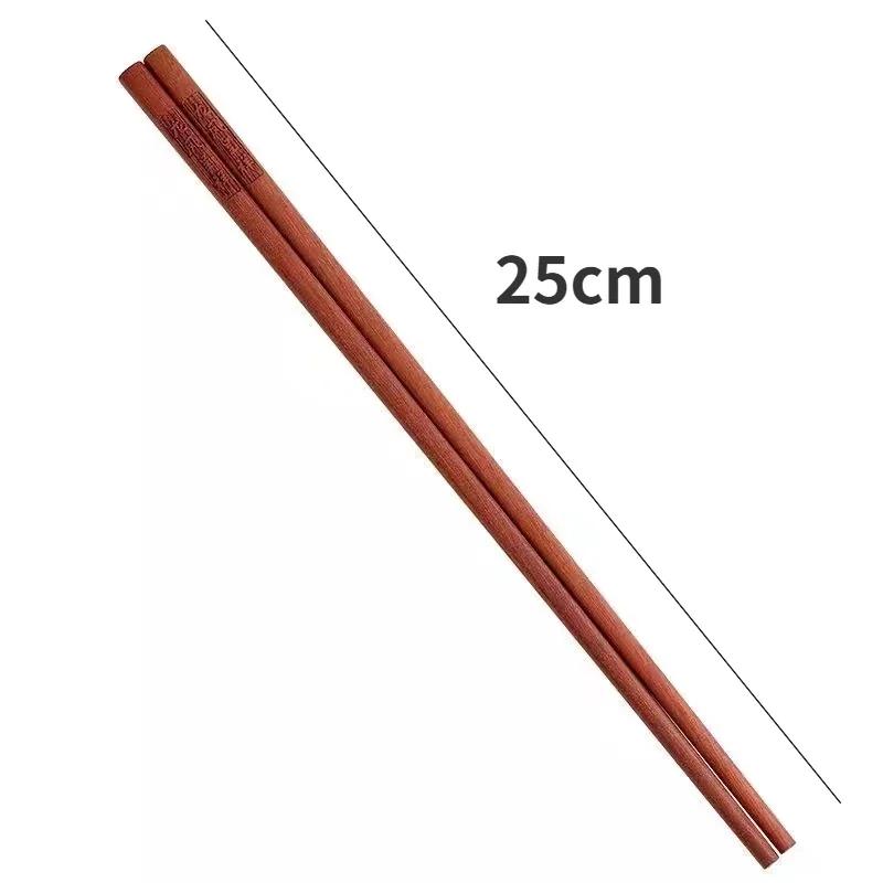 Huishoudelijk Eenvoudig Gegraveerd Massief Houten Eetstokjes Zonder Verf en Was Rood Sandelhout Eetgerei Antislip Antibacterieel Anti-schimmel