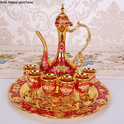 Palace Wine Set 8-piece Set Metal Wine Glass Set Liquor Glass Shot Glasses Sets Flagon Wine Dispenser Barware Bar Sets Gift