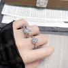 [Charm Blue Qi Ring] Sea Blue Zircon Light Luxury Niche Open Ring Personality Advanced Sense Color Treasure Index Finger Ring Female