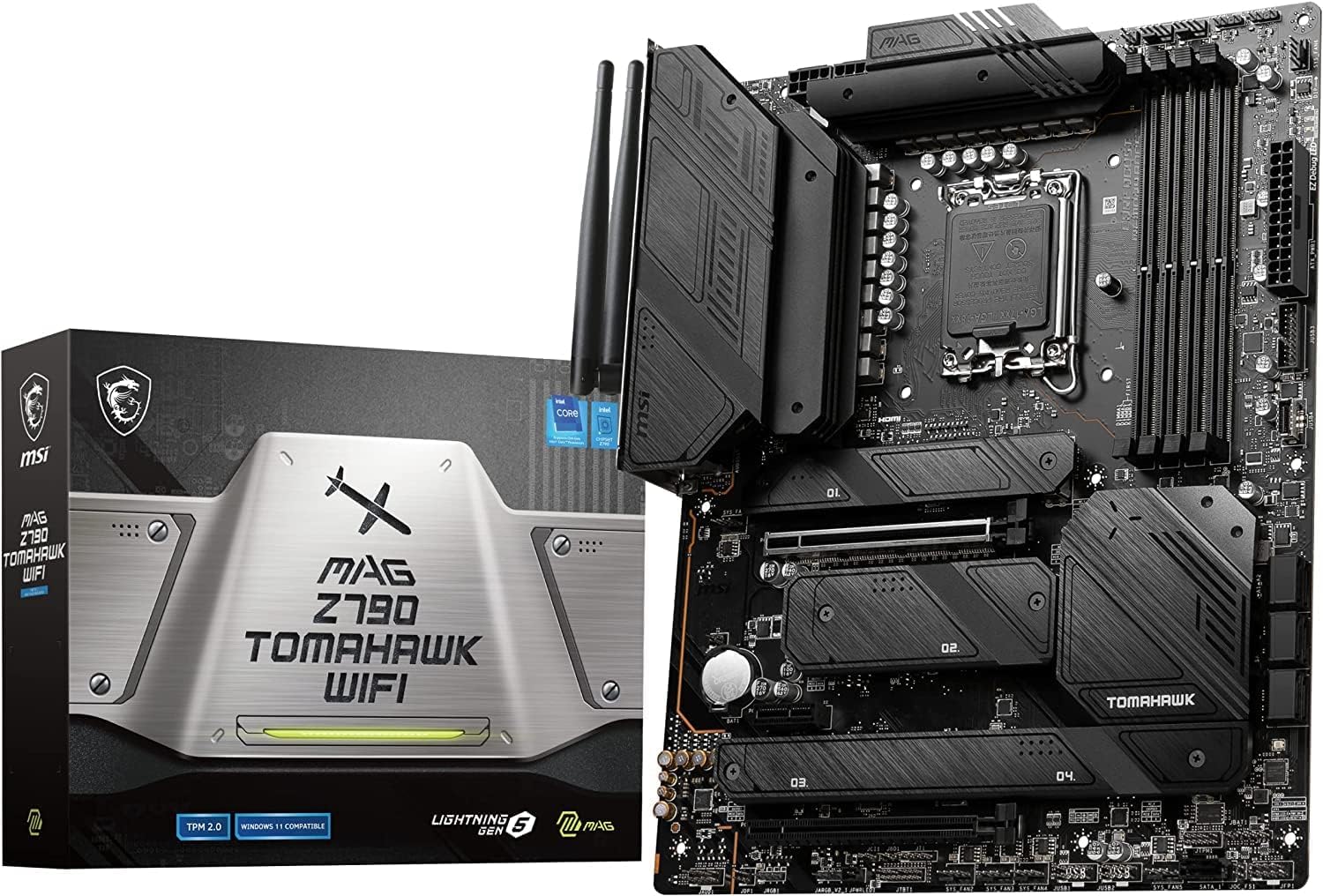 

Обмежена 1-річна розширена гарантія Материнська плата MSI MAG Z790 TOMAHAWK DDR5, сумісна з процесором покоління ATX MB6245 [версія Amazon] WIFI/A 13-го/12-го