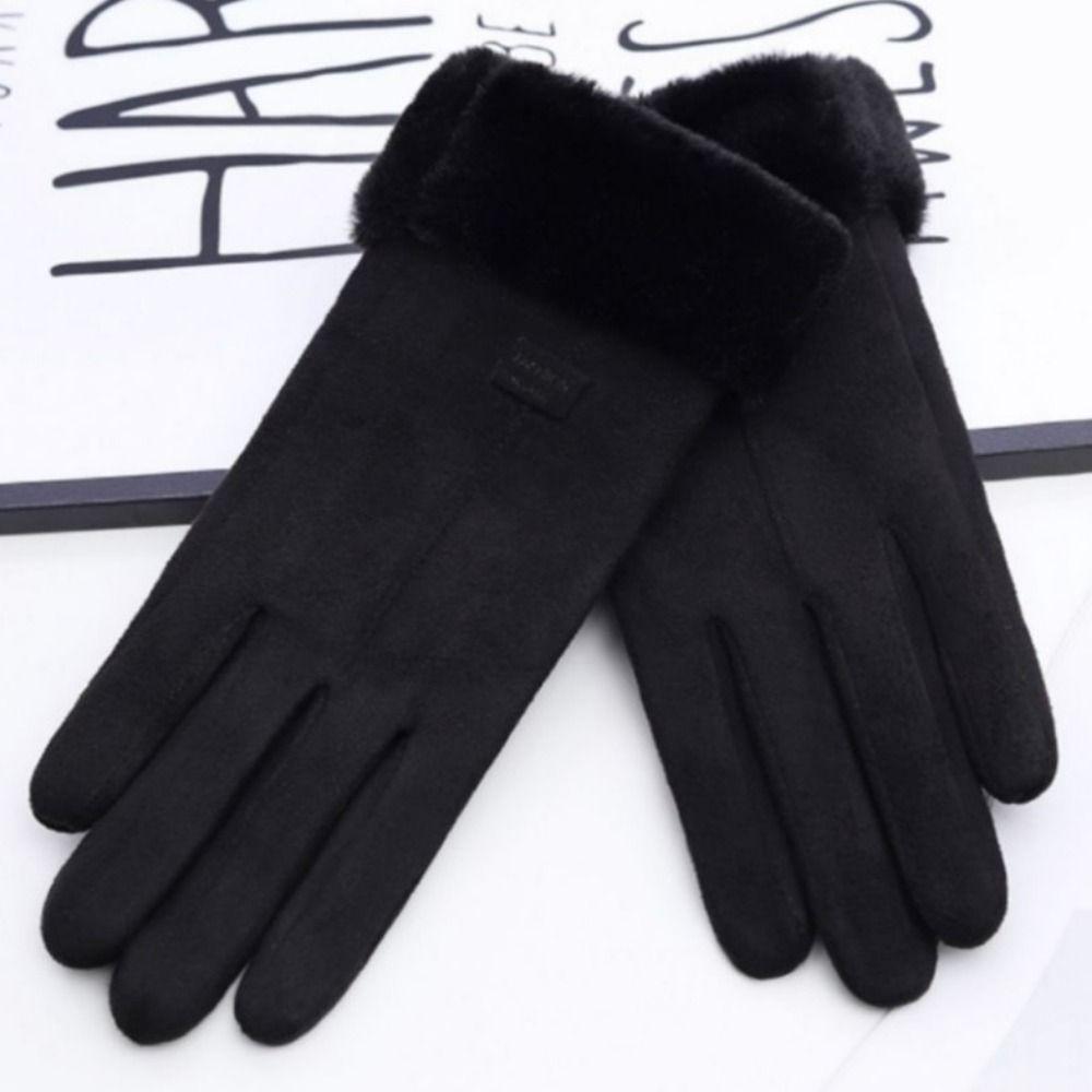 Furry Full Finger Mittens Windproof Winter Thermal Gloves Widely Used Warm Cycling Gloves  Riding