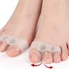 1Pair Gel Hard Silicone Toe Finger Separator 3 Hole  Orthopedic Spacers Bunion Overlapping Hammer Foot Corrector