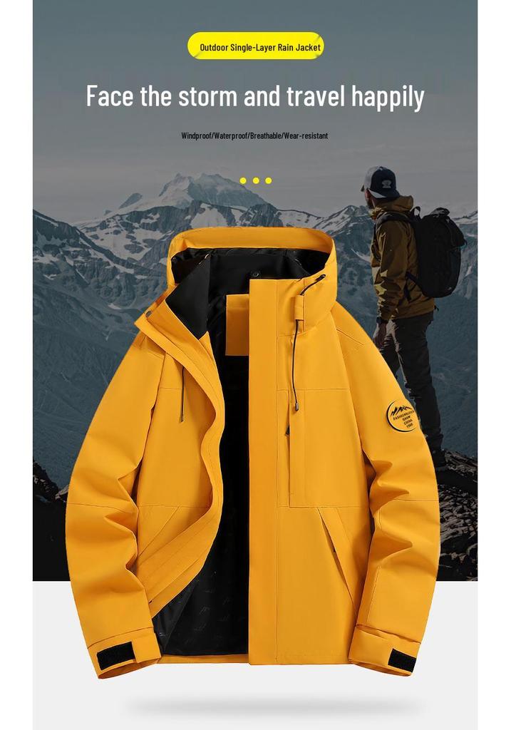 Lightweight Windproof Waterproof Outdoor Jacket for Spring and Autumn - Unisex Mountain Style for Travel and Mountaineering.