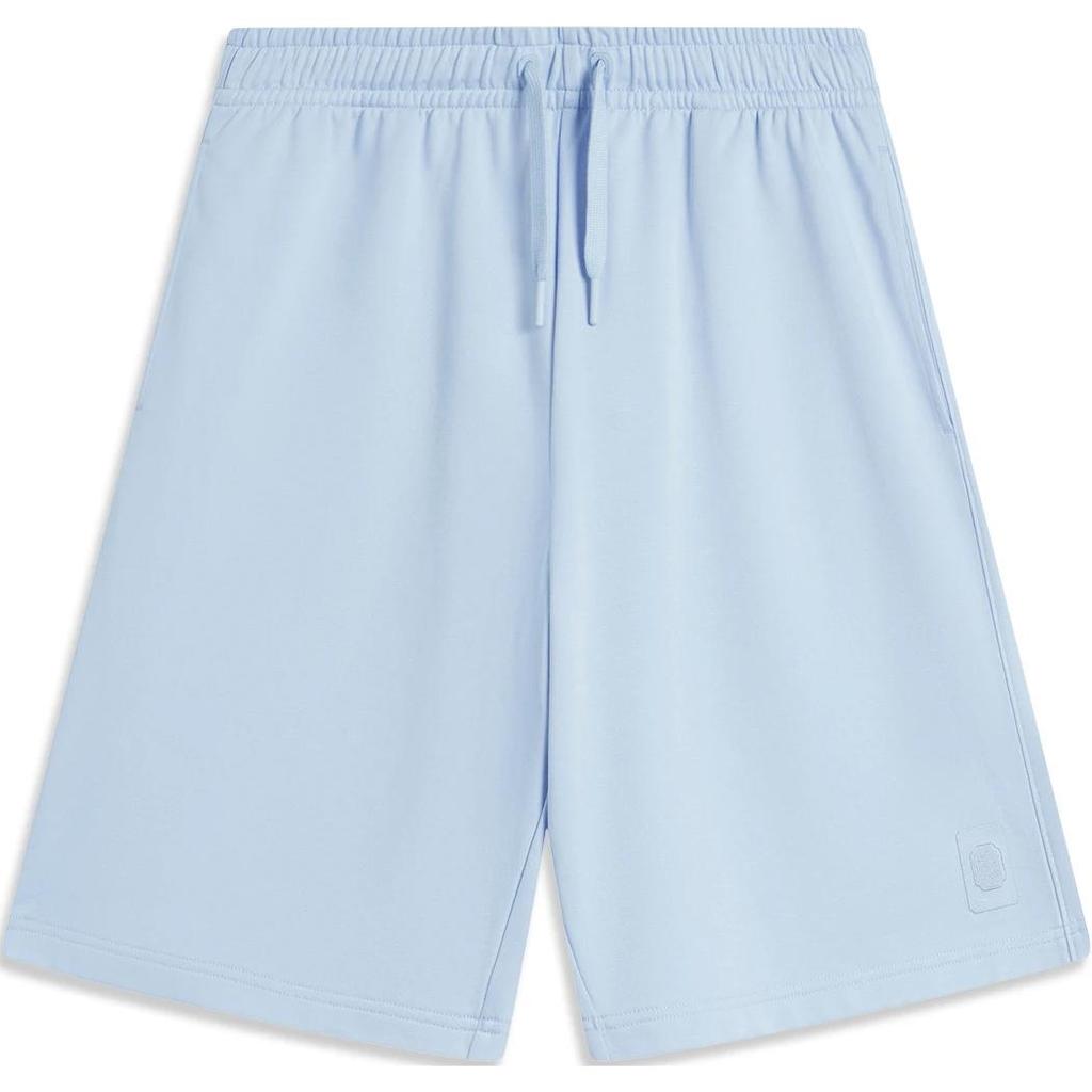 Li Ning Sports Trend Series Solid Color Mid Waist Drawstring Comfortable Breathable Straight Leg Casual Shorts Men Shorts Sky-Blue AKSU235-8