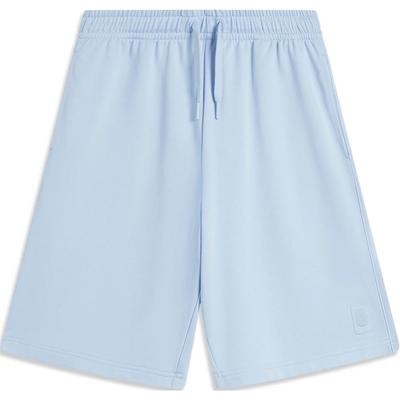 Li Ning Sports Trend Series Solid Color Mid Waist Drawstring Comfortable Breathable Straight Leg Casual Shorts Men Shorts Sky-Blue AKSU235-8
