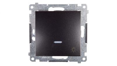 Simon 54 Push Button /Light/ With Backlight, Quick Connectors, Anthracite Ds1L.01/48