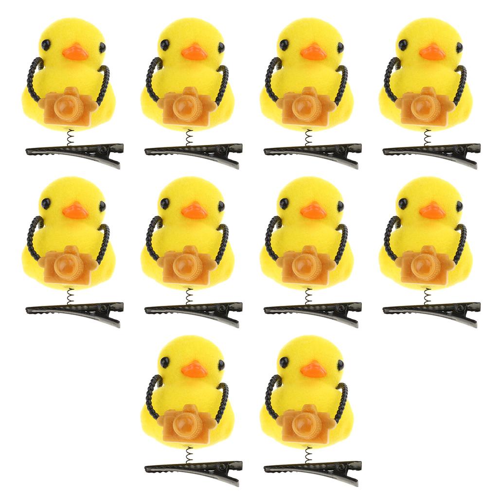 10pcs Cute Cartoon Duck Hairpin for Kids and Women Fashionable DIY Clip Hairpins Party Gift Styling Accessory for Girl