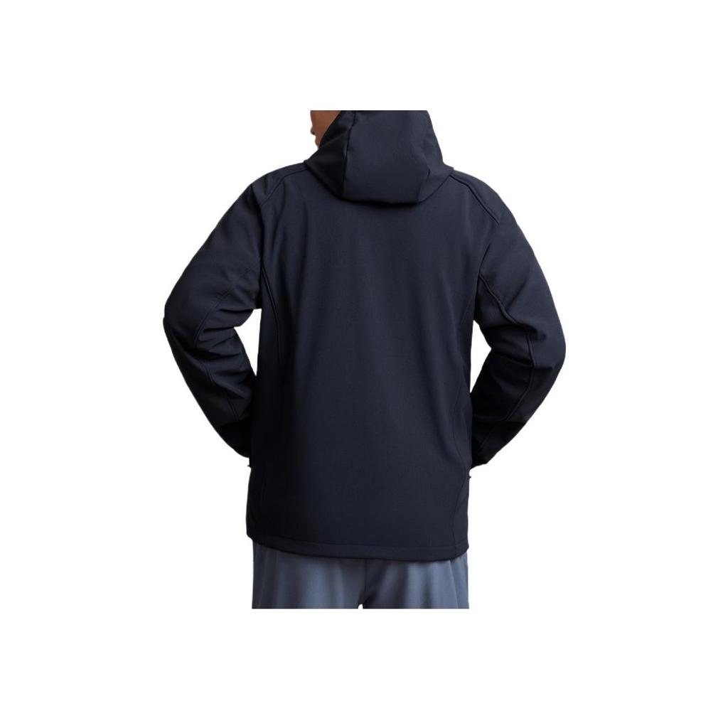 Anta Training Series Solid Color Zip-Up Hooded Windbreaker Jacket Men jackets Black 152247602-2