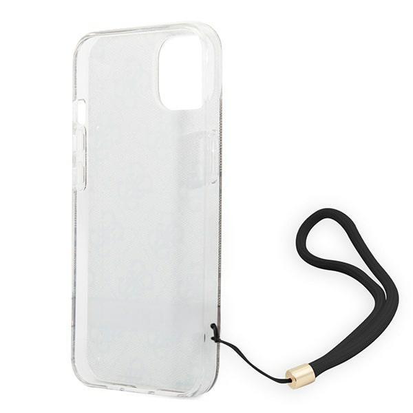 Etui do iPhone 14 Plus Guess 4G Print Strap Brązowe
