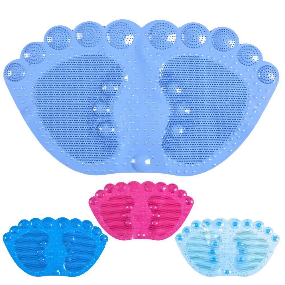 with Suction Cups Shower Floor Mat Toe Shape Foot Pedal Bathroom Rug Bathroom Anti-slip Mat Bath