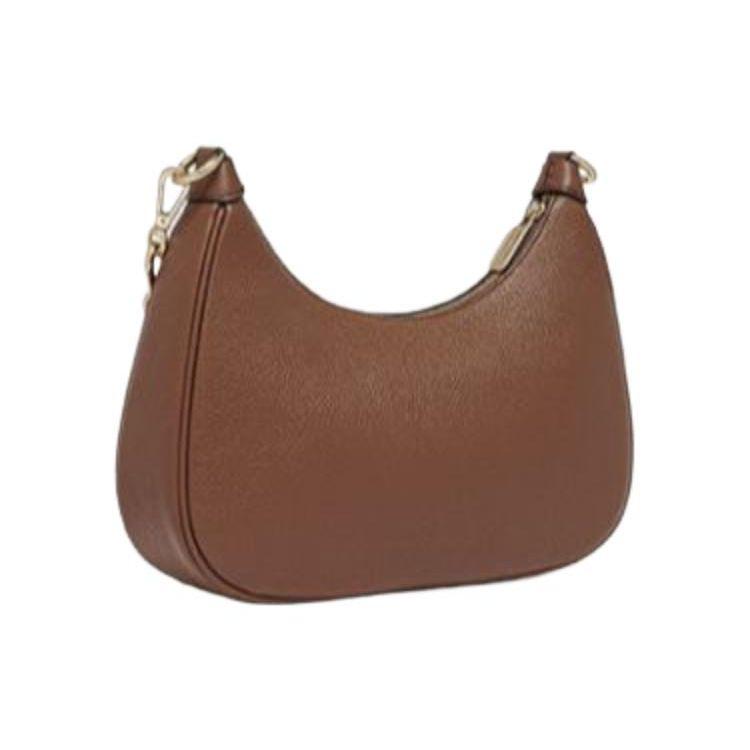 Michael Kors Cora Solid Logo Letter Chain Hardware Zipper Closure Leather Half Moon Handbag Shoulder Crossbody Bag Large Women Handbags 35S2G4CW3L-230