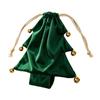 Soft Fabric Christmas Treat Bag Tree Ornament with Pull Cord Opening for Small Gifts and Holiday Table Display