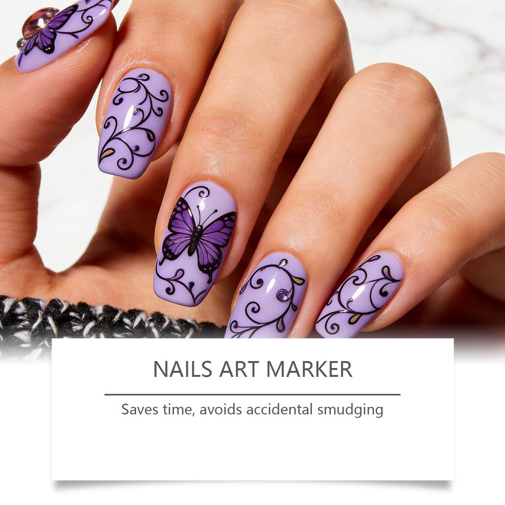 DIY Nail Pen, Painting And Doodling, Nail High,gloss Outlining Pen, Acrylic Pen Set, Colored Paint And Nail Pen,30ML