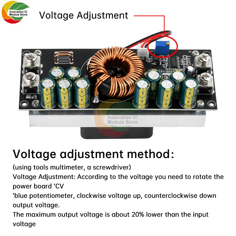 High Power 1500/1200W Adjustable Step-Down Power Supply Module DC15V-90V to DC2.5V-72V 30A Constant Voltage Power Supply Board