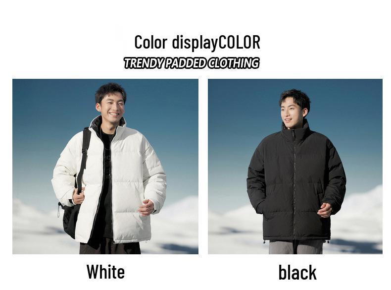 Men's High-Quality Winter Down Jacket: Warm Business Style with Thickened Stand Collar for Teens and Adults.