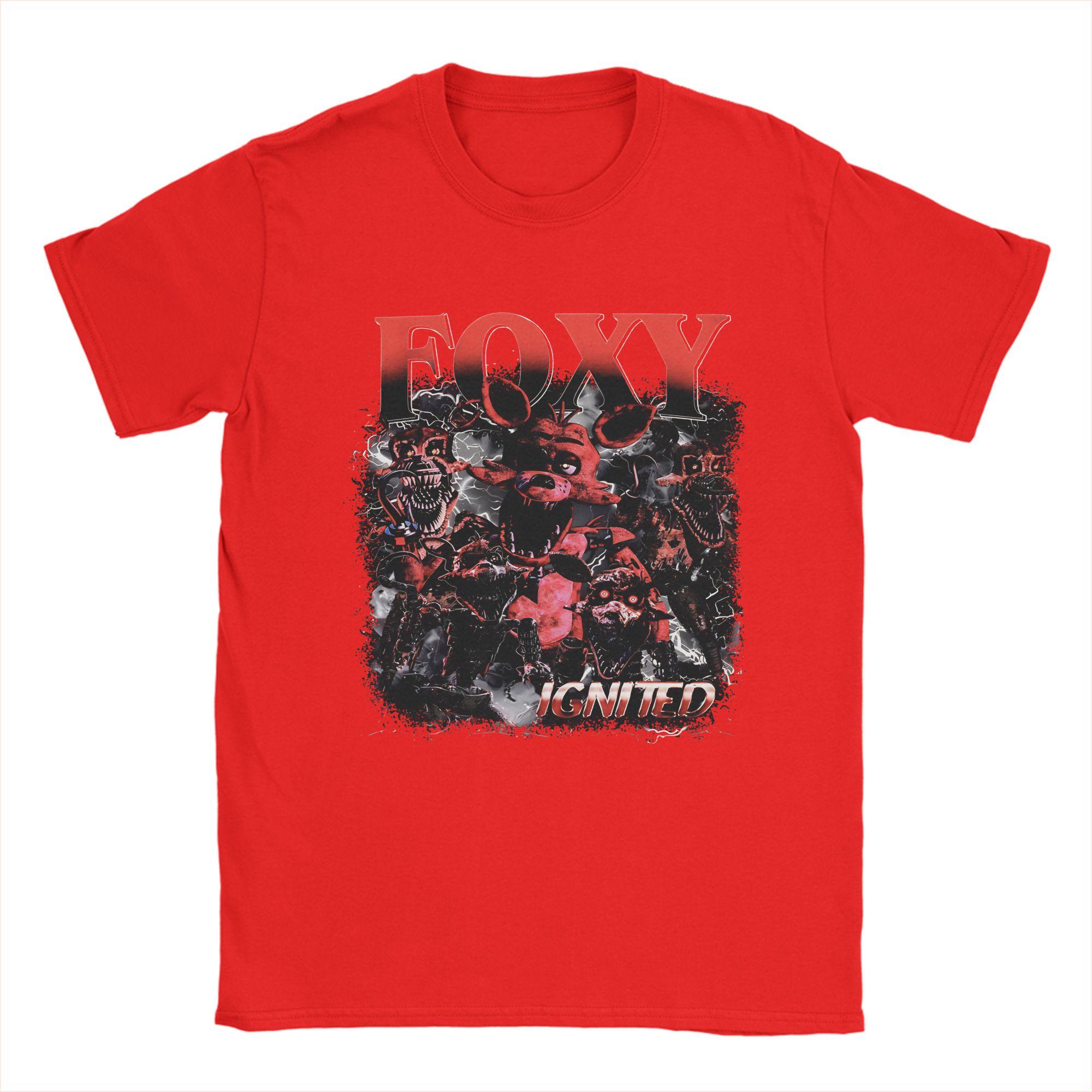 

Unisexs FNAFS Vintage Foxy T Shirt Pure Cotton Clothes Amazing Short Sleeve Crew Neck Tees Graphic TShirt S