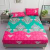 Deep Pocket Fitted Sheet Set King Queen Double Full Size Bohemian Floral Bed Linen Set 27cm Deep