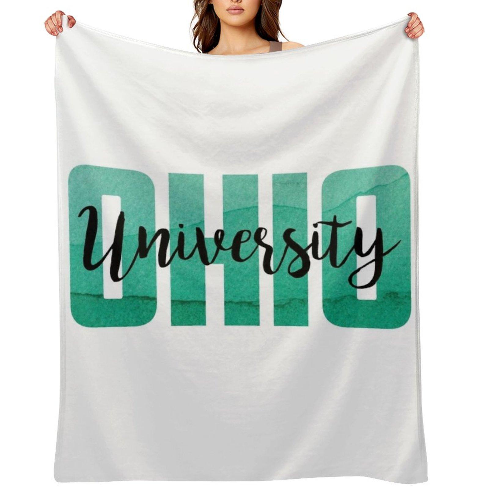 

Ohio University, OU Throw Blanket Blankets Sofas Of Decoration Baby Multi-Purpose Flannels Blankets 30x40in