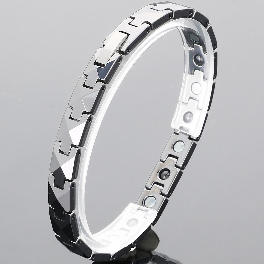 Herren Therapie Germanium Magnetarmband Wolfram Kugelketten Design Verstellbar Negative Ionen Gesundheitsarmbänder Nie zerkratzt