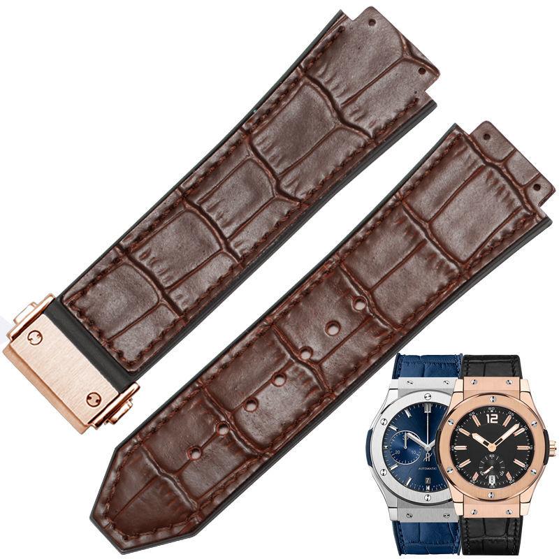 

Ремінець для HUBLOT BIG BANG 25*19мм Натуральна шкіра Водонепроникний Чоловічий Ремінець для годинника Ланцюжок Годинниковий Гумовий Браслет Наручний браслет 25-19mm