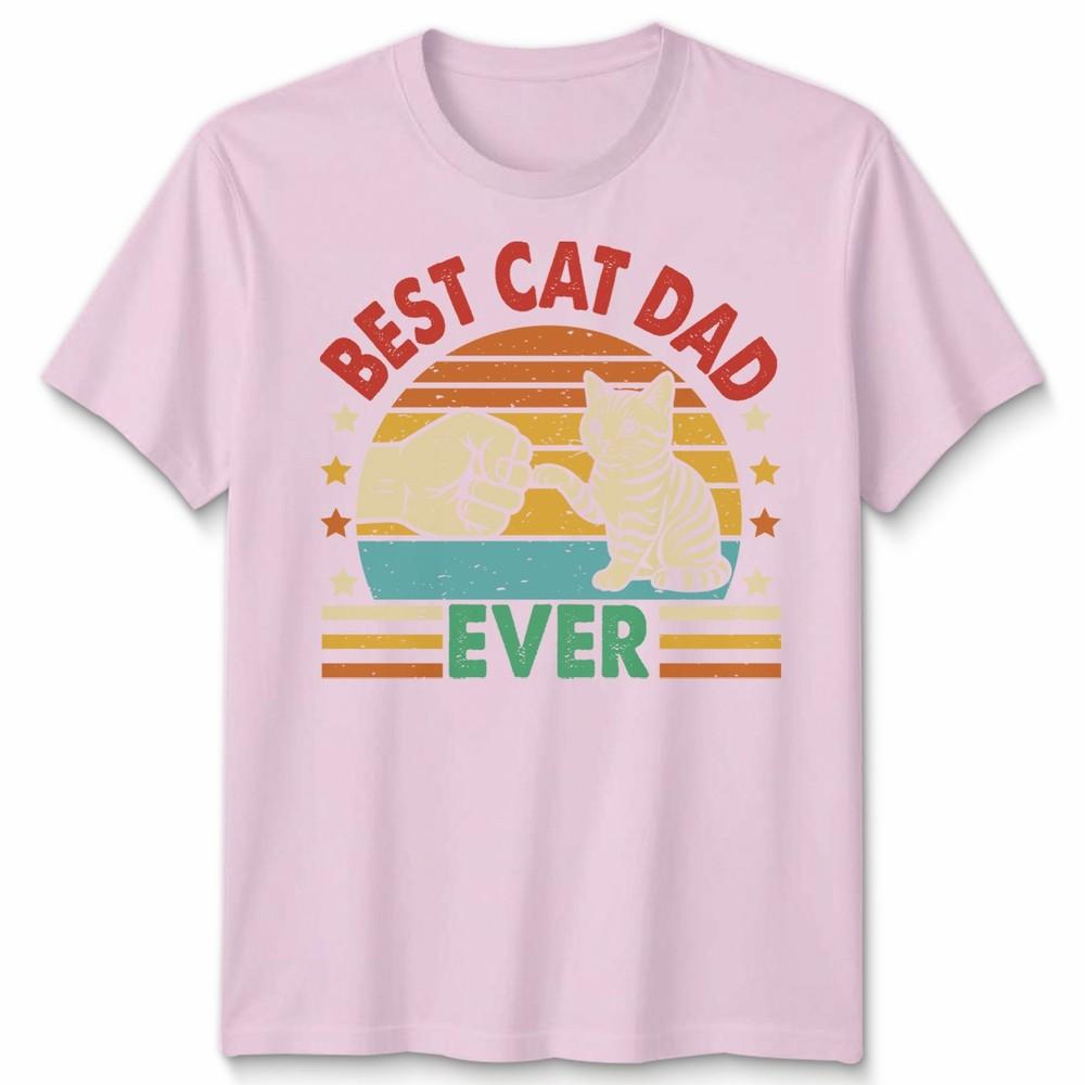 Best Cat Dad Ever Unisexs T Shirt Vintage Inspired Cat Graphic Tee