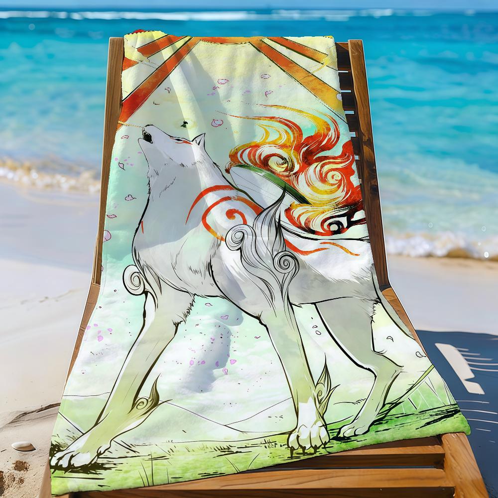 

Game O-Okami Towel Sports Quick Dry Travel Camping Gear Sandproof Soft Light Large Beach Towel W40*H60(CM)
