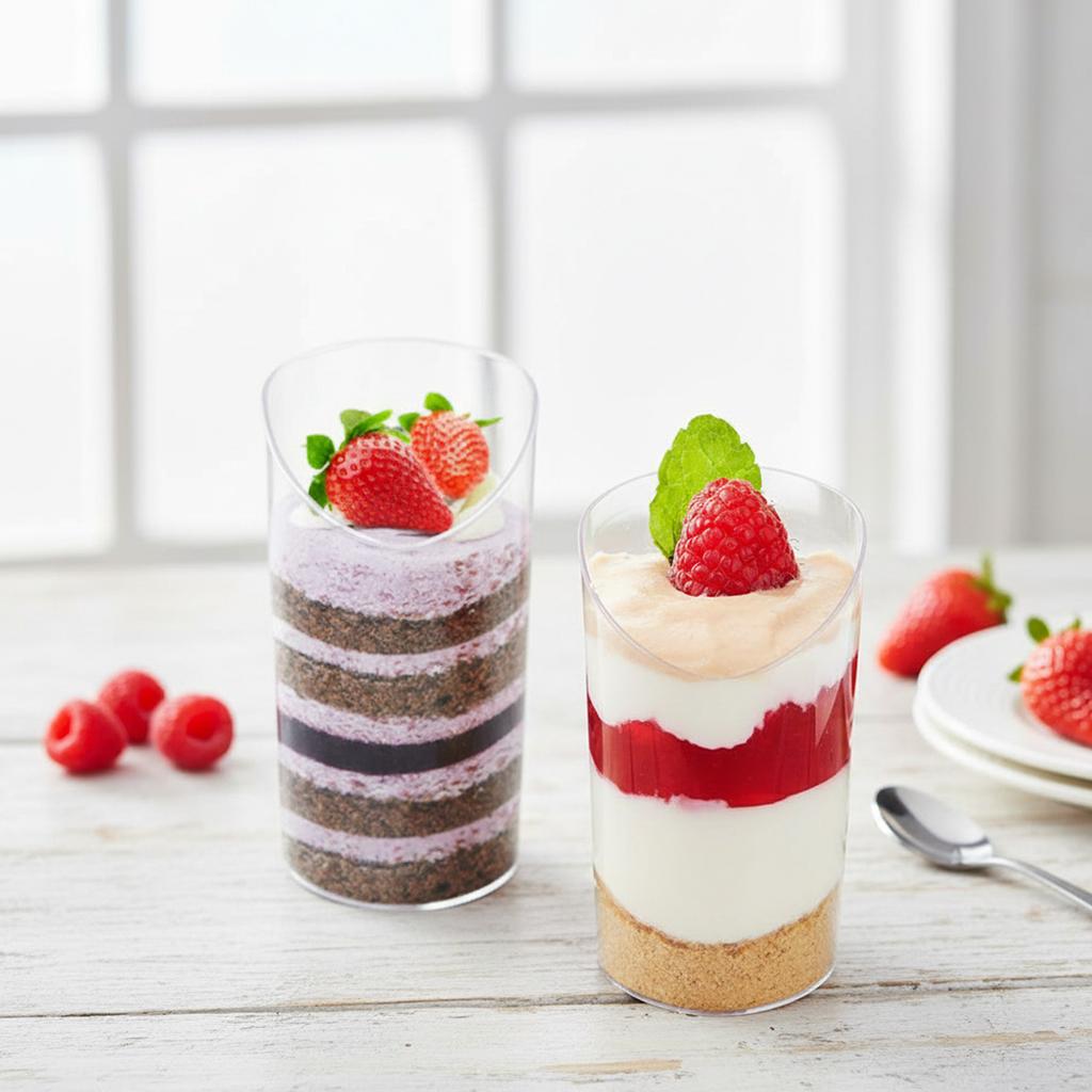80ml Dessert Cups Mousse Pudding Container Food Grade Plastic Clear Disposable