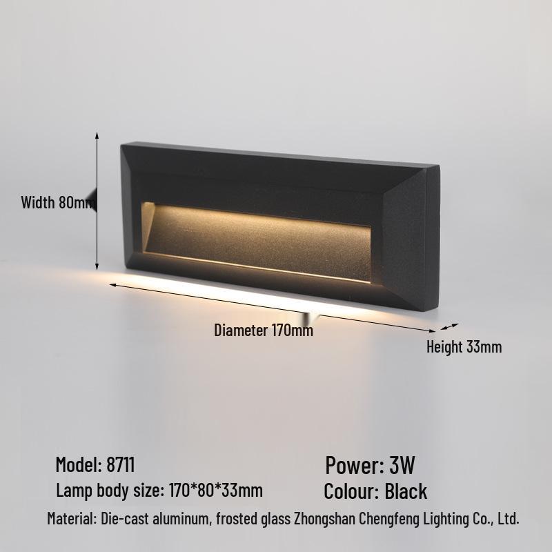 Waterproof LED Step Light for Outdoor Ramps & Corners, Die-Cast Aluminum Plinth Light