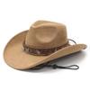 Popular retro western cowboy hat men's and women's big-brimmed sunshade jazz top hat ethnic style sunscreen hat