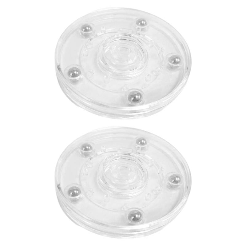 

2Pcs 360 Degree Rotating Display Stand Multipurpose Kitchen Countertop Storage Solution Plastic Turntable Organizers 1