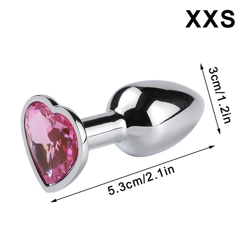 Rose Gold Heart Shape Crystal Metal Anal Beads Butt Plug Prostate Massager Stimulator Adult Gay Products Sex Toy For Female Male