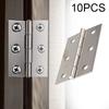 10pcs  Door-Hinge Stainless Steel Flat Hinges Door Connector Drawer 6 Mounting Holes For Various Wooden Doors Entrance Doors