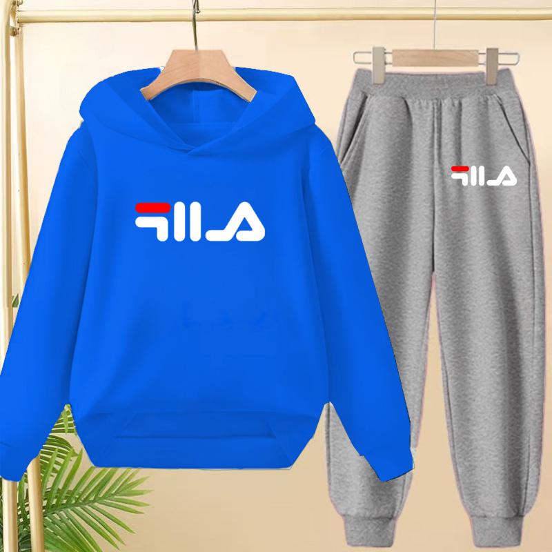 Children's Pullover Pink Coat Hoodie Sweatshirt Top + Pants Boys Girls Toddler 3-12Yrs Clothes Casual Sports Jogging Fashion Set